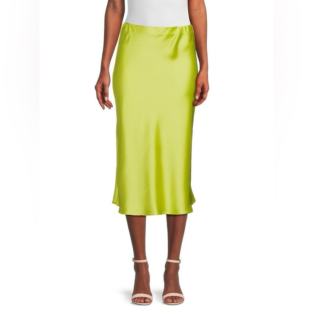 Lime green midi skirt-NEW